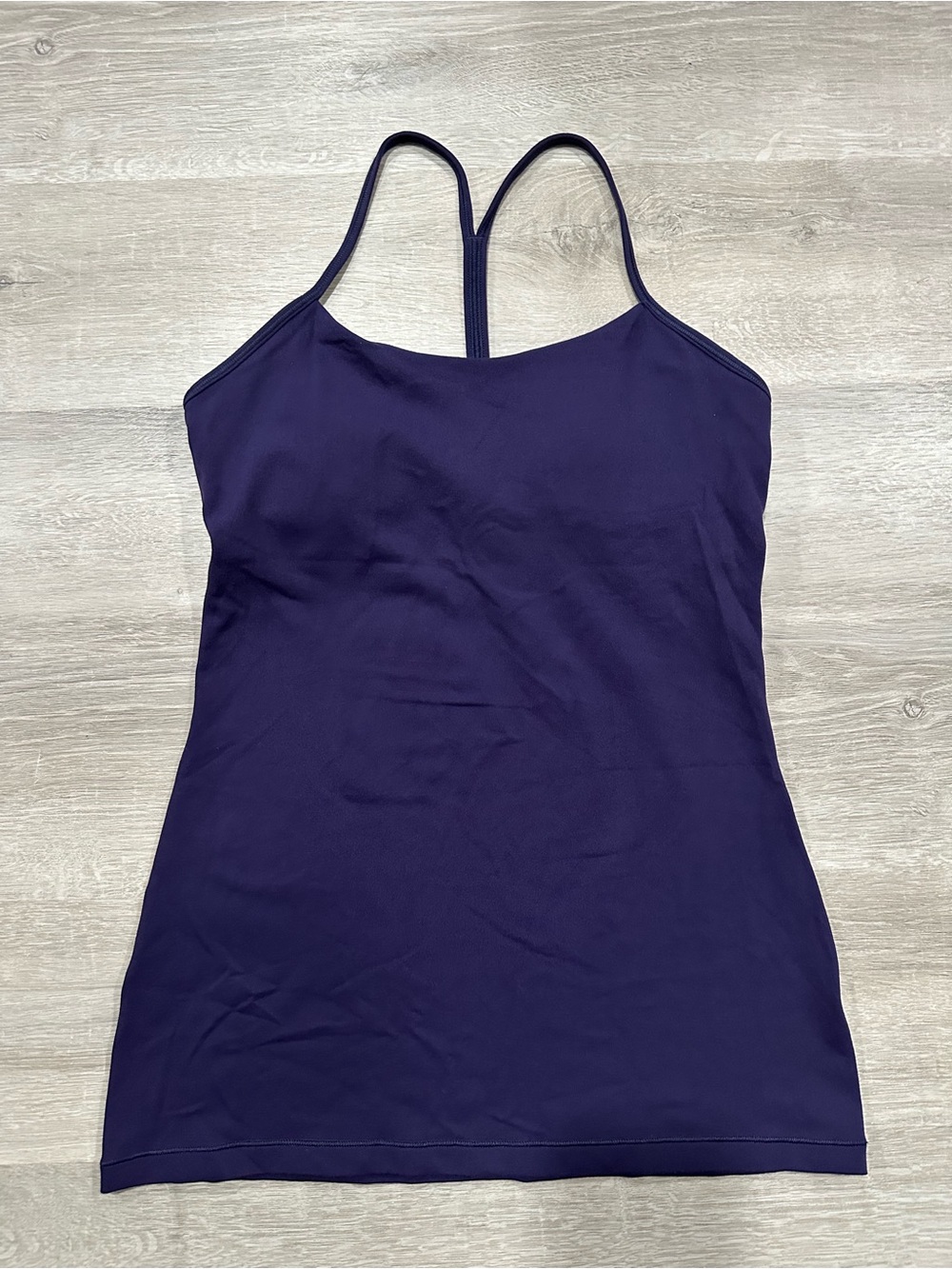 B46 Lululemon Power Y Tank Top with Buit In Shield Bra Purple Size 6 Yoga Gym